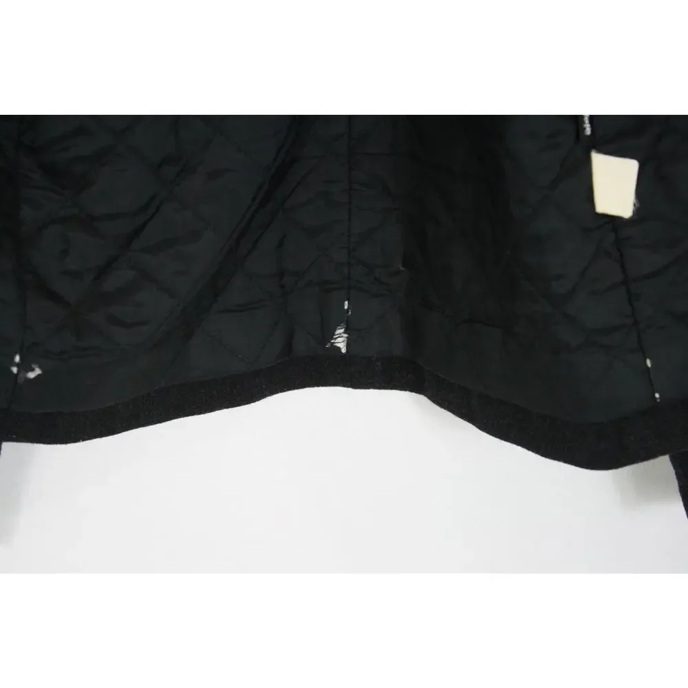J Crew Wool Shirt Jacket Womens Small Black Quilted Thinsulate Lined Chore Coat - Picture 7 of 7